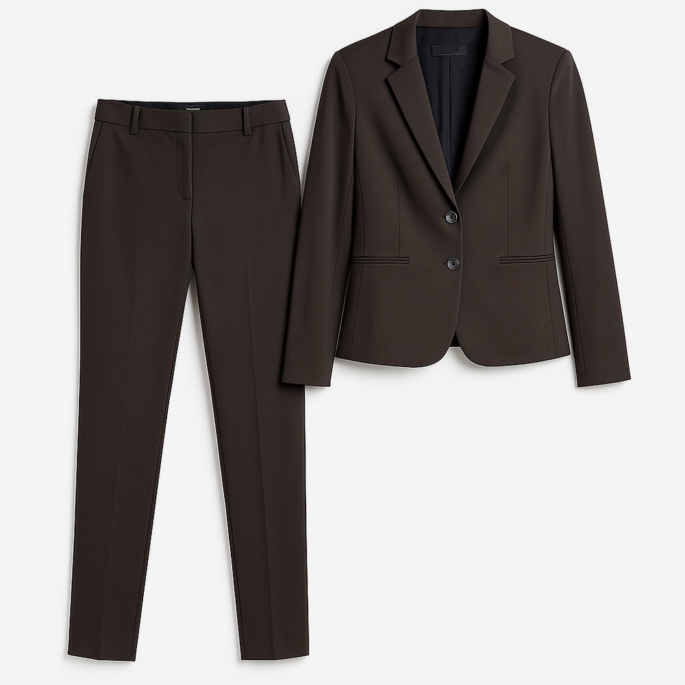 Theory Rich Dark Brown Women's Suit Set | Blazer (4) & Pants (0) Set | Like New